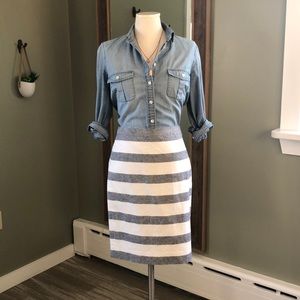 Jcrew Mercantile Linen Pencil Skirt